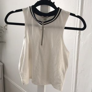 River Island ribbed crop-top w/ zipper detail